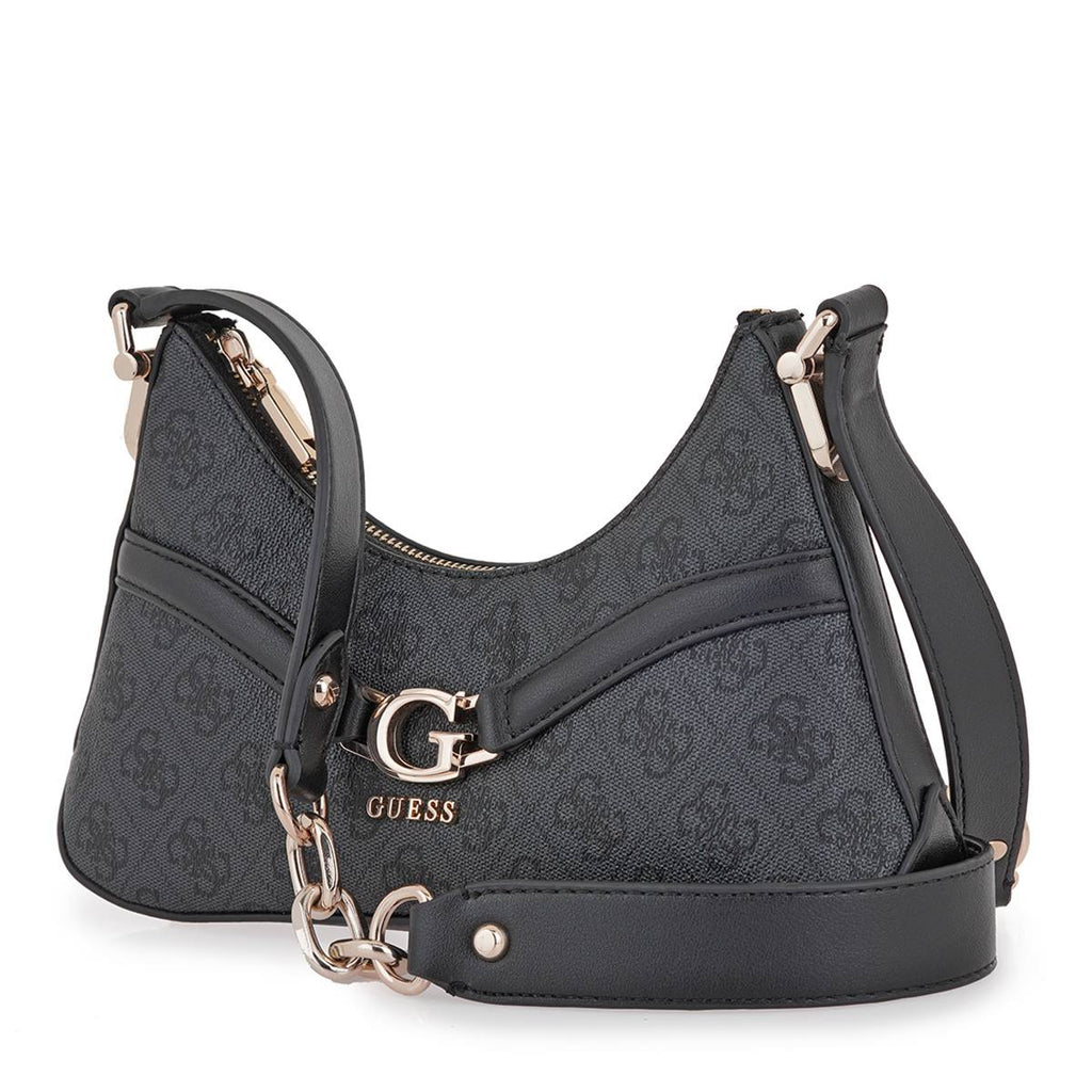Guess Logo Print Shoulder Bag with Gold-Tone Hardware 👜✨