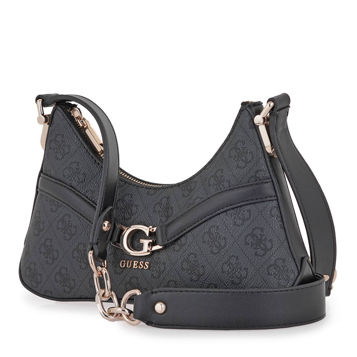 Guess Logo Print Shoulder Bag with Gold-Tone Hardware 👜✨
