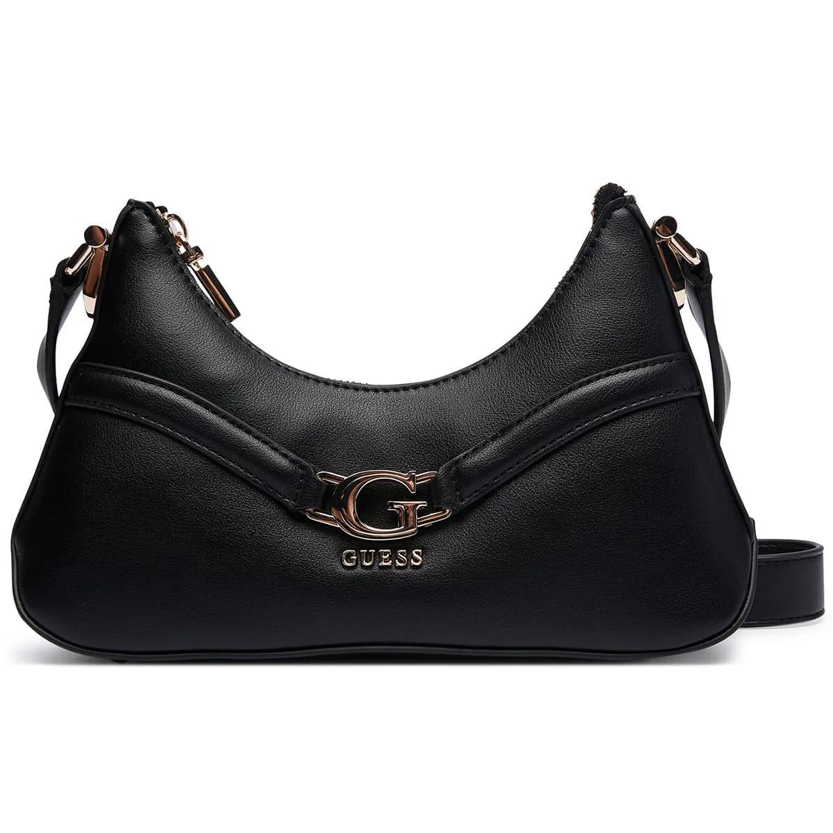 Guess Logo Print Shoulder Bag with Gold-Tone Hardware 👜✨