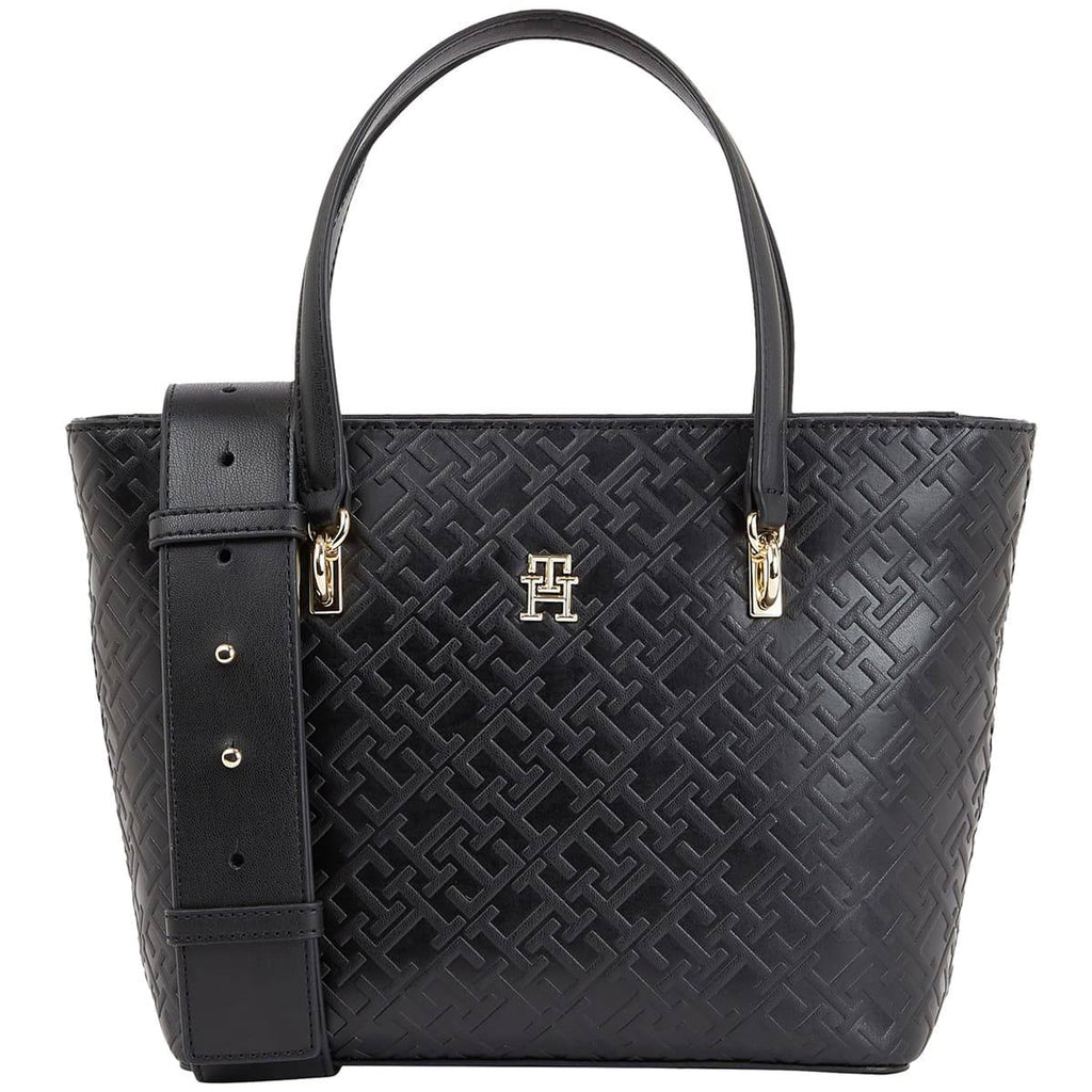Tommy Hilfiger Black Monogram Tote with Gold-Tone Hardware 👜✨