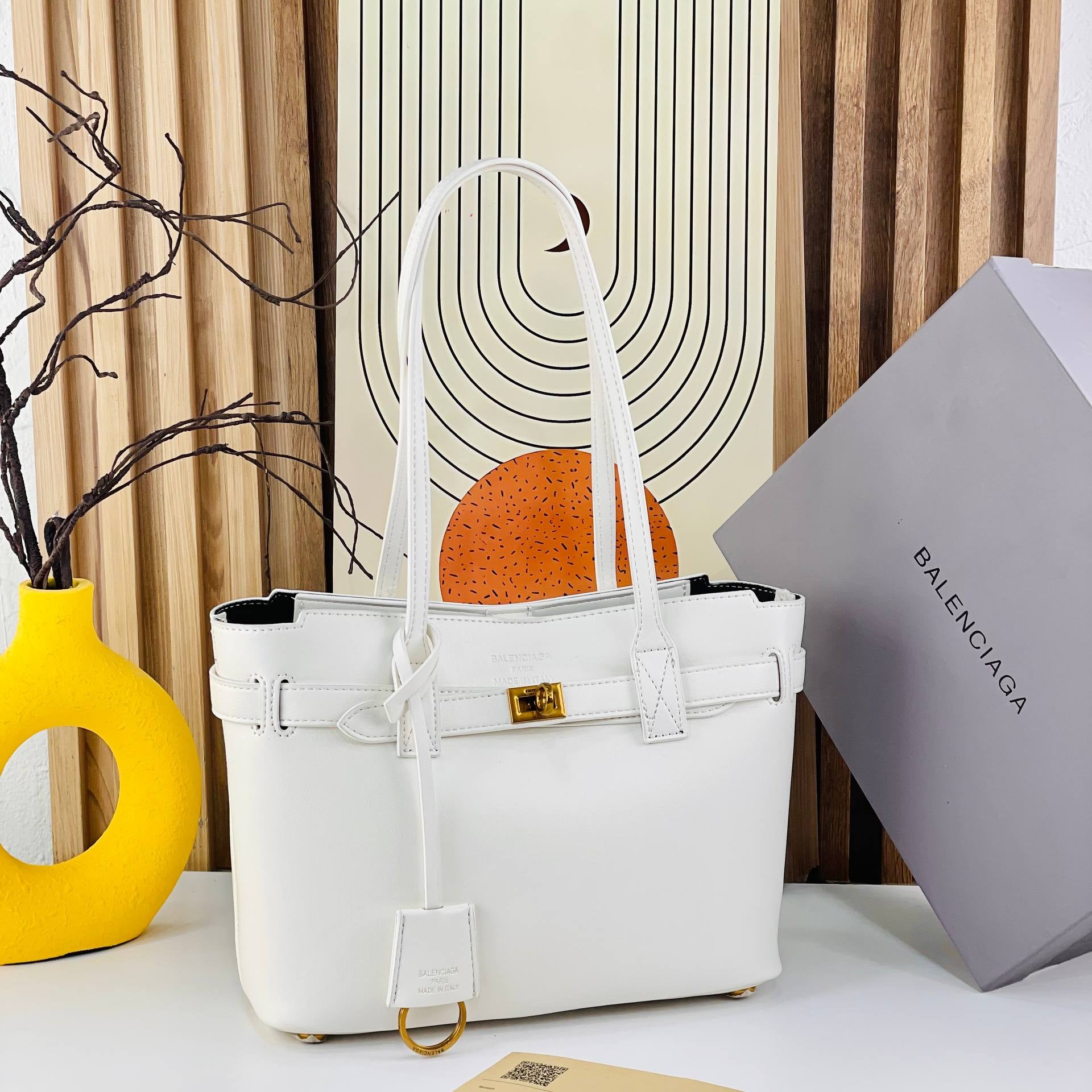 Balenciaga Leather Handbag with Gold-Tone Hardware 👜✨