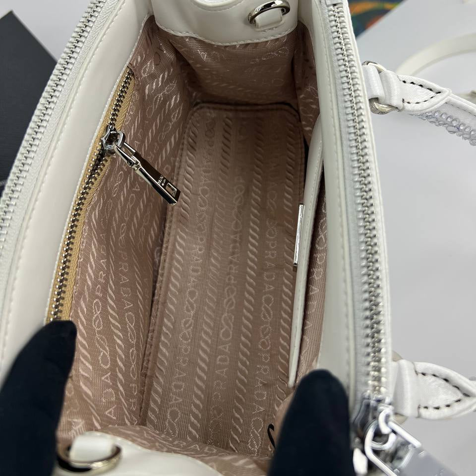 Prada Crystal Embellished Suede Handbag