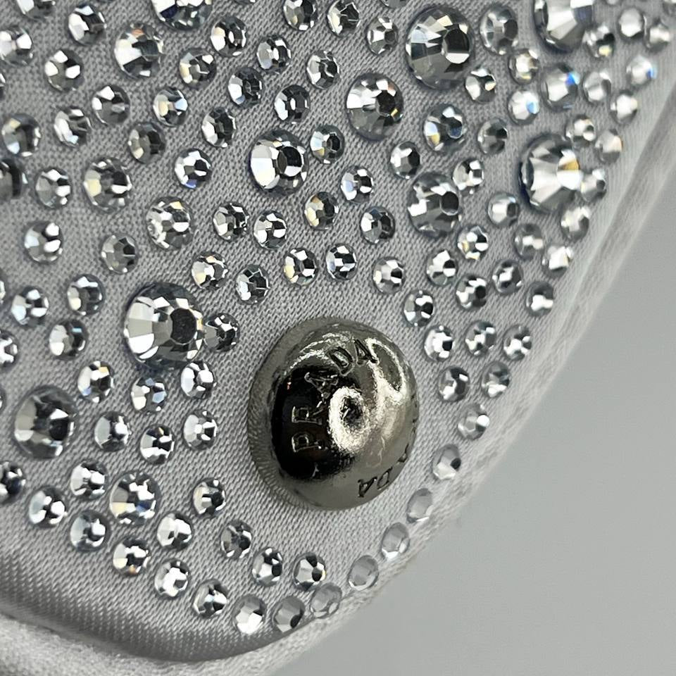 Prada Crystal Embellished Suede Handbag