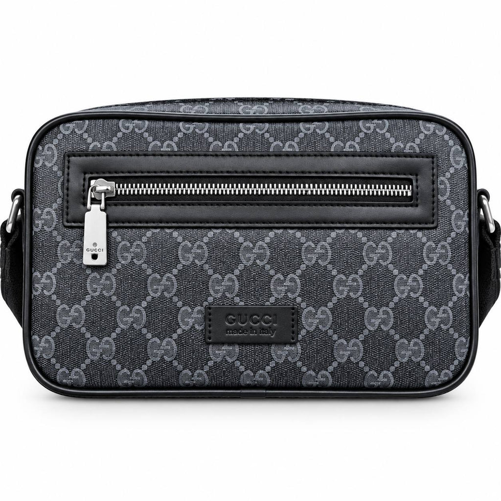 Gucci GG Supreme Canvas Crossbody Bag with Leather Trim