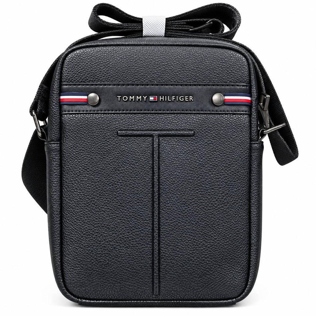 Tommy Hilfiger Textured Faux Leather Signature Stripe Crossbody Bag