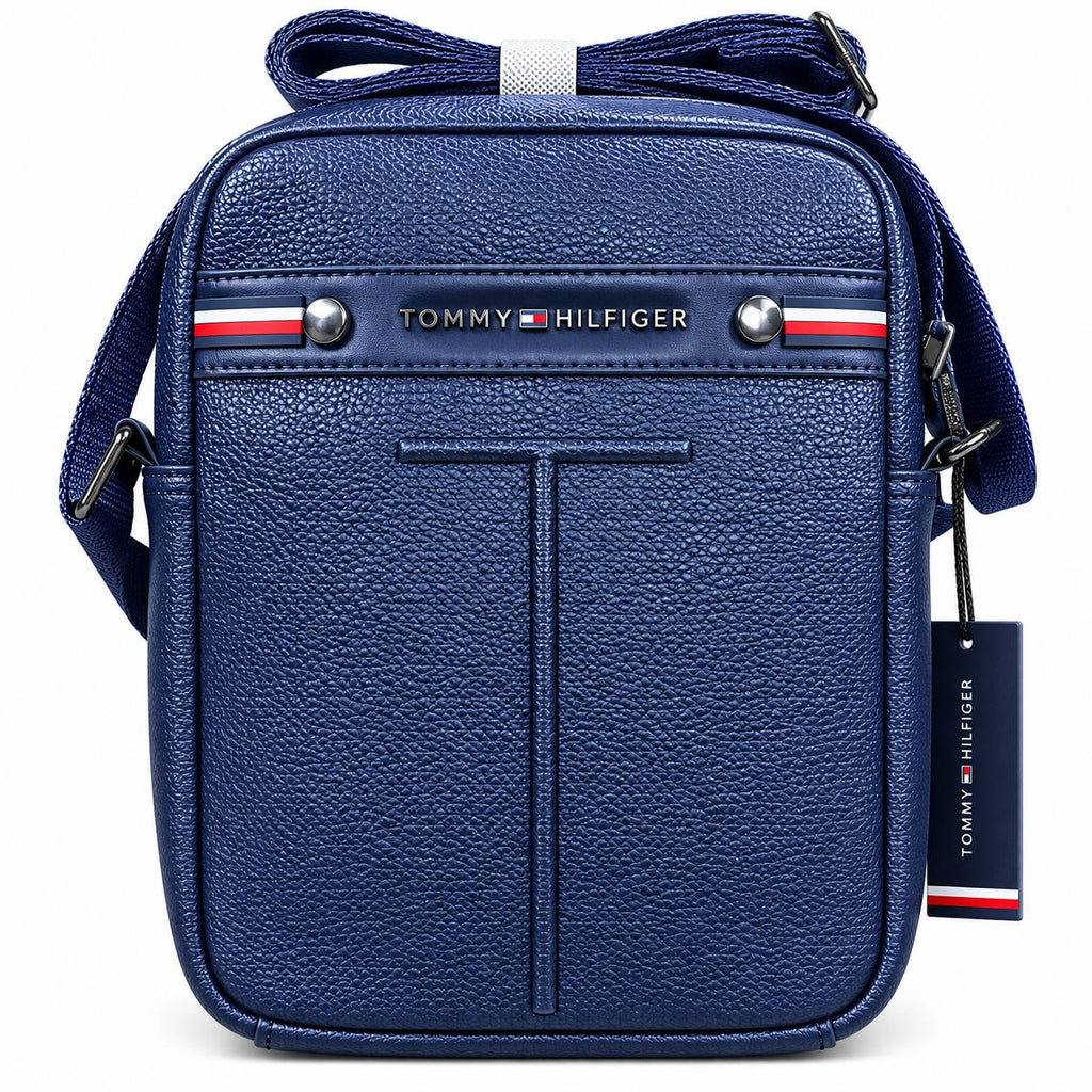 Tommy Hilfiger Textured Faux Leather Signature Stripe Crossbody Bag