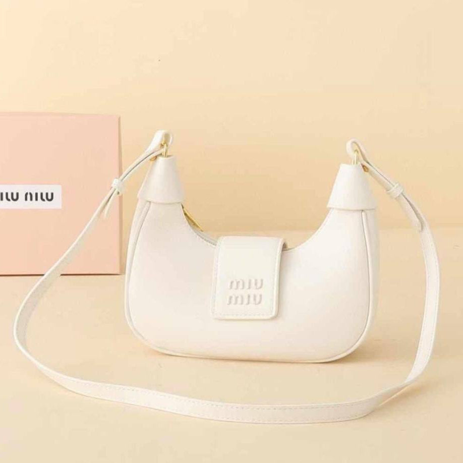 Miu Miu Crescent Shoulder Bag in Sleek Black