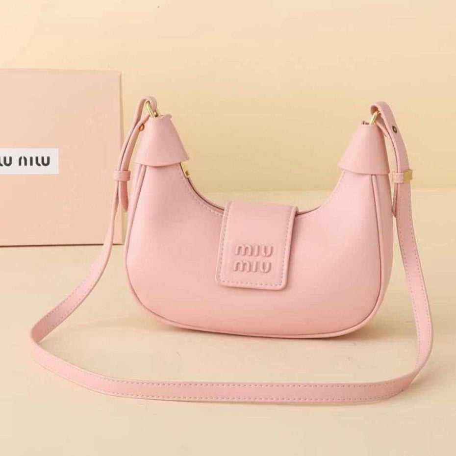 Miu Miu Crescent Shoulder Bag in Sleek Black