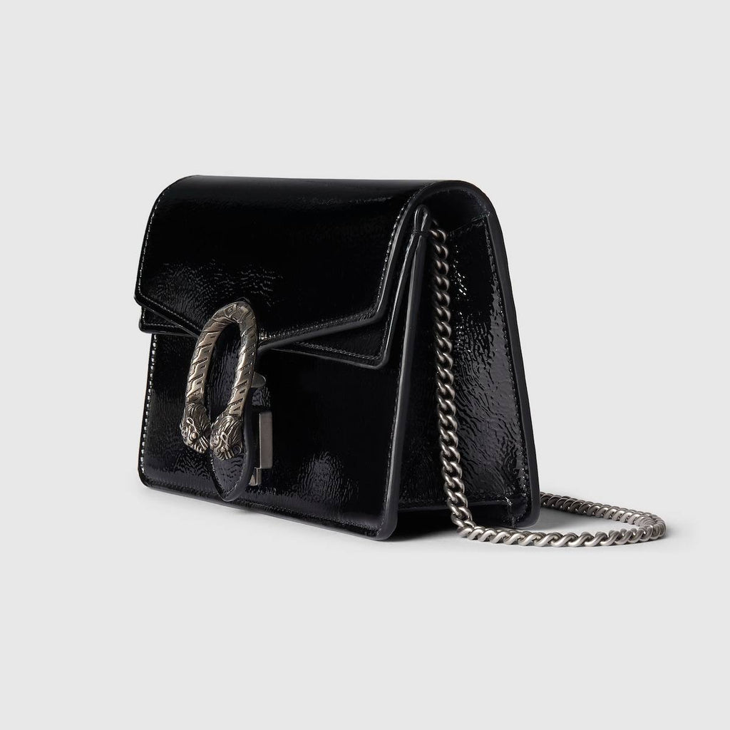 Gucci Dionysus Patent Leather Chain Bag in Deep Red
