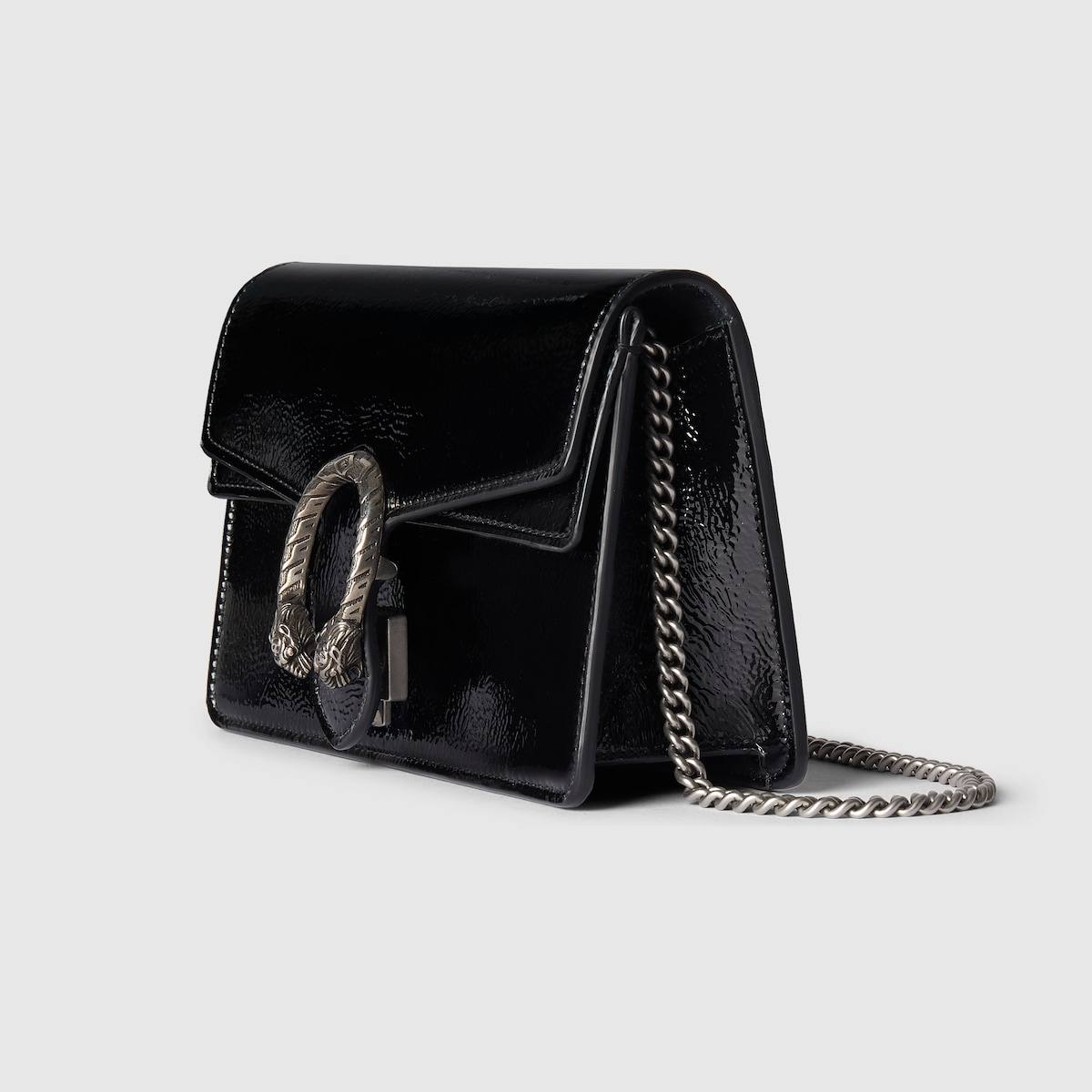 Gucci Dionysus Patent Leather Chain Bag in Deep Red