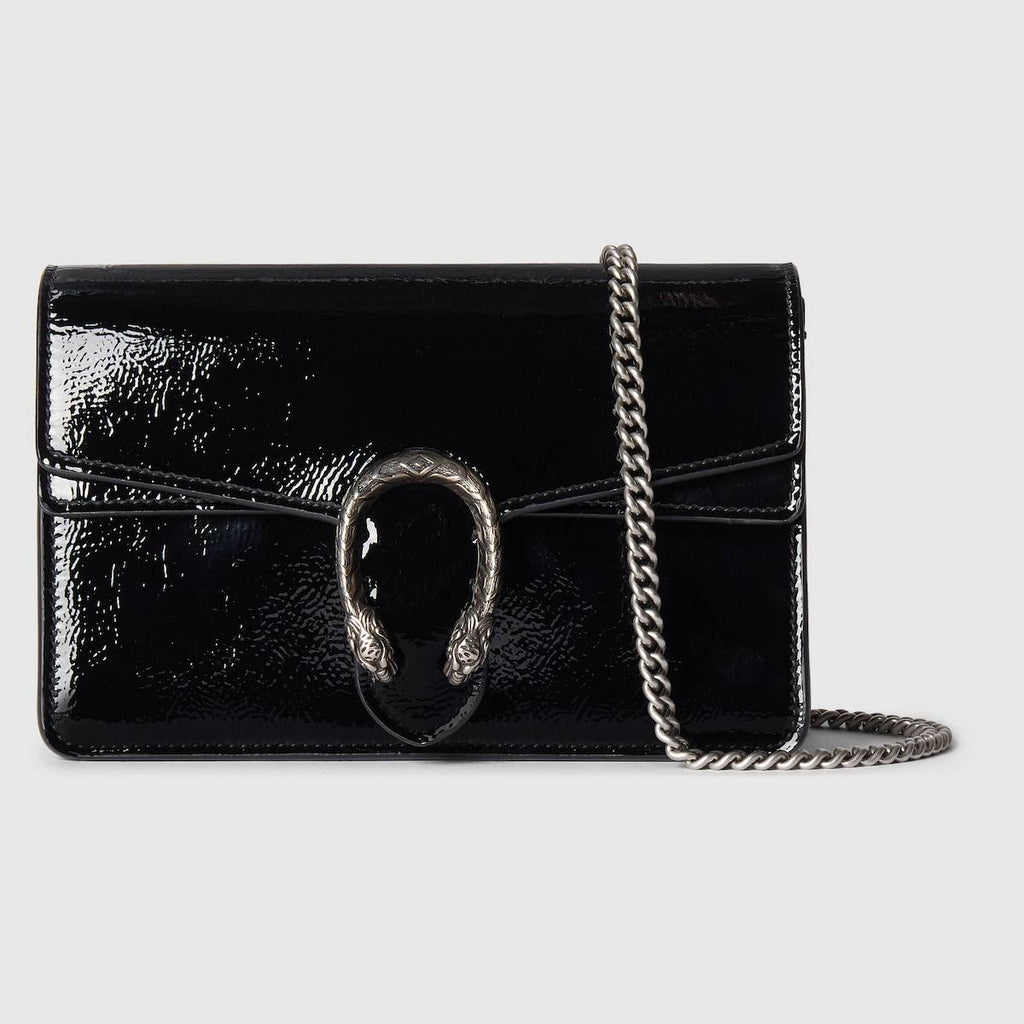 Gucci Dionysus Patent Leather Chain Bag in Deep Red