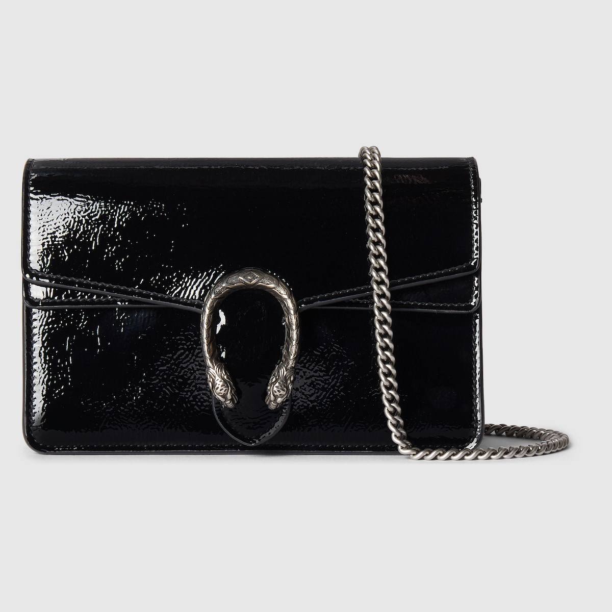 Gucci Dionysus Patent Leather Chain Bag in Deep Red
