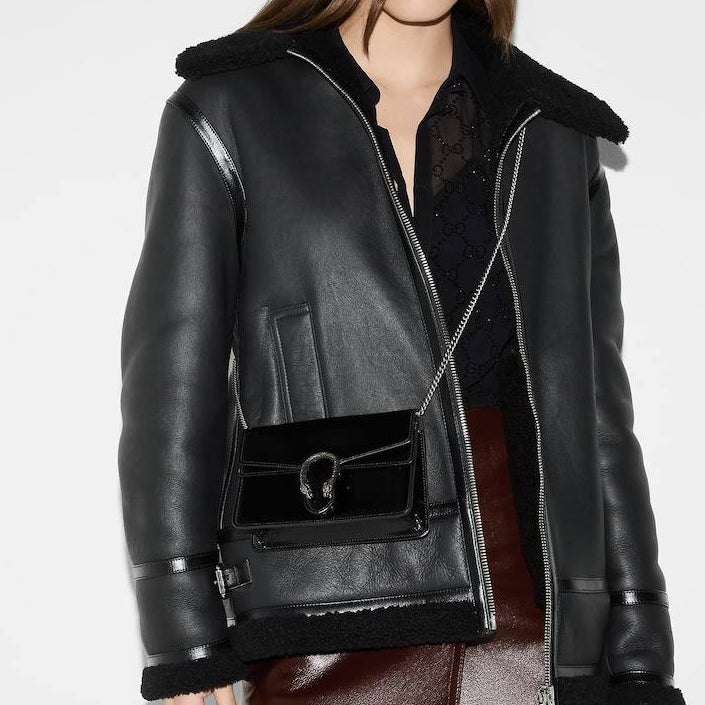 Gucci Dionysus Patent Leather Chain Bag in Deep Red
