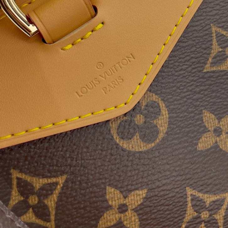 Monogram Leather Signature Backpack with Buckle Closure