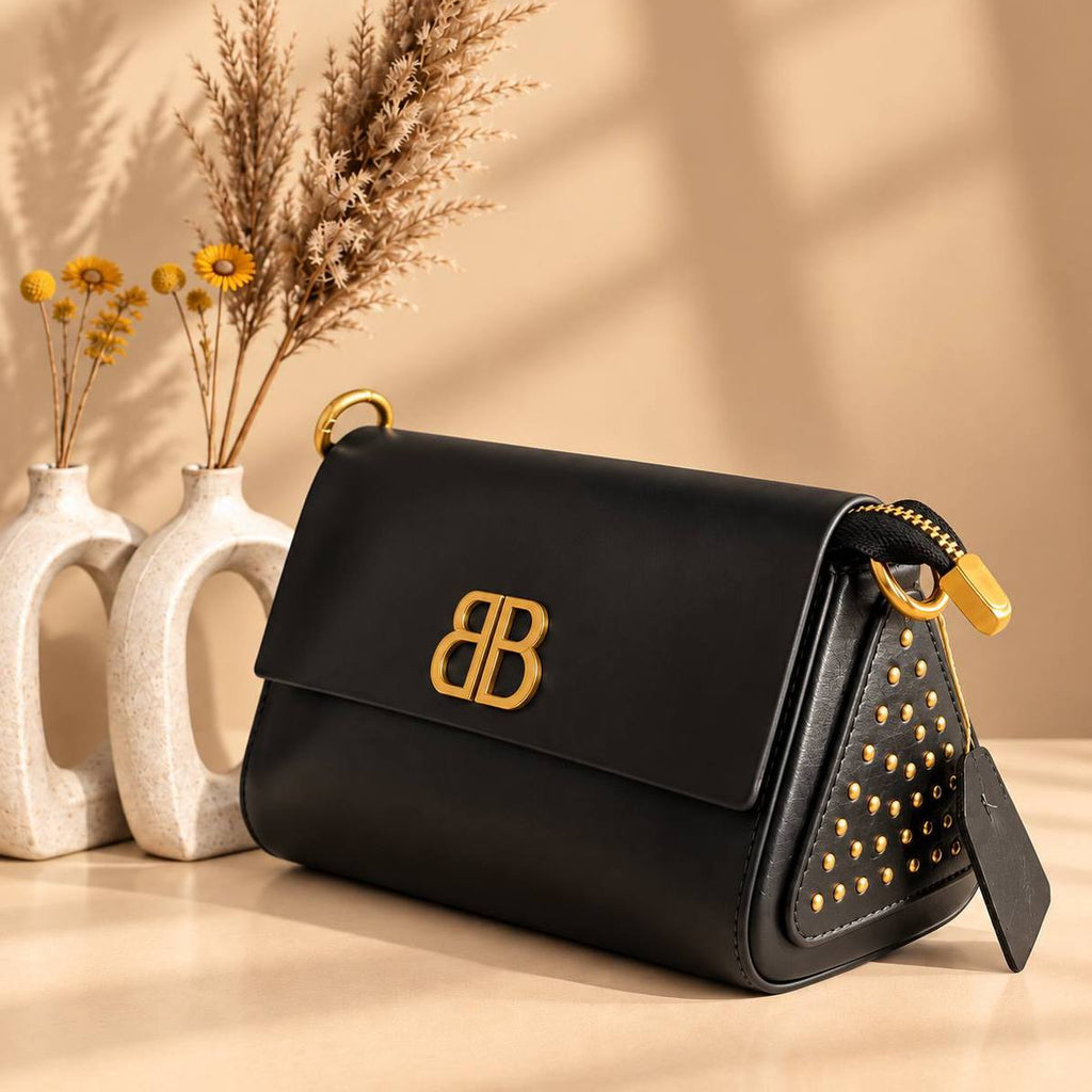 Balenciaga Mirror Studded Shoulder Bag