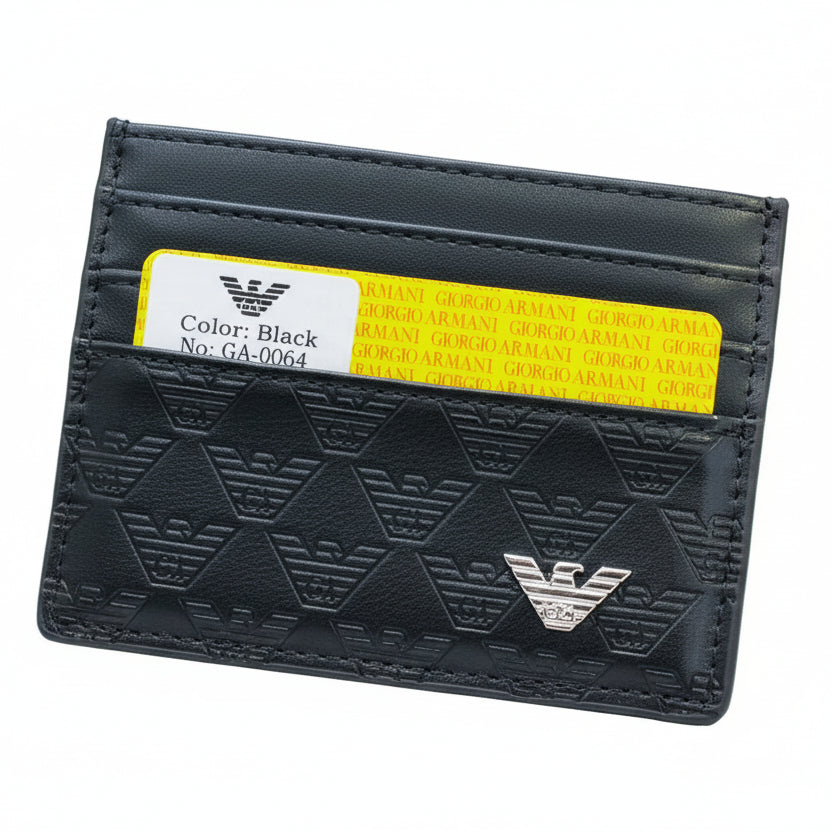 Armani Men's Black Leather Card Wallet 🖤👨💳