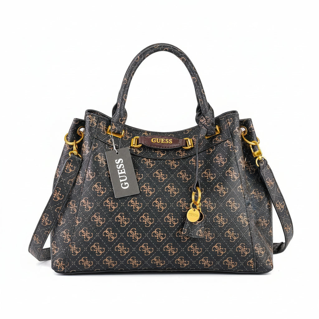 GUESS Chic Carryall: Black, Brown, Gray 👜🖤🤎