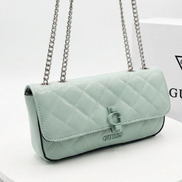 Guess White Shiny Leather Bag 🤍✨