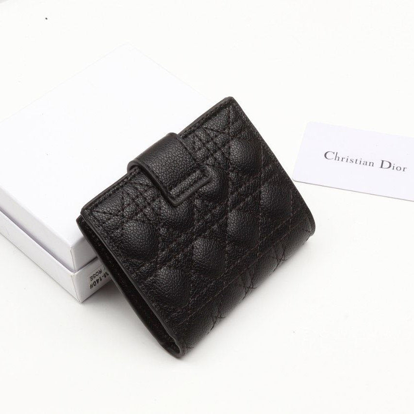 Christian Dior Style Quilted Card Holder Wallet 👛✨