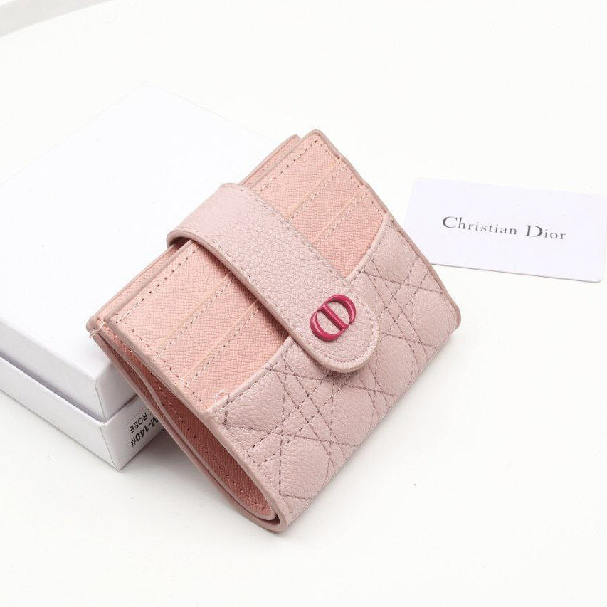 Christian Dior Style Quilted Card Holder Wallet 👛✨