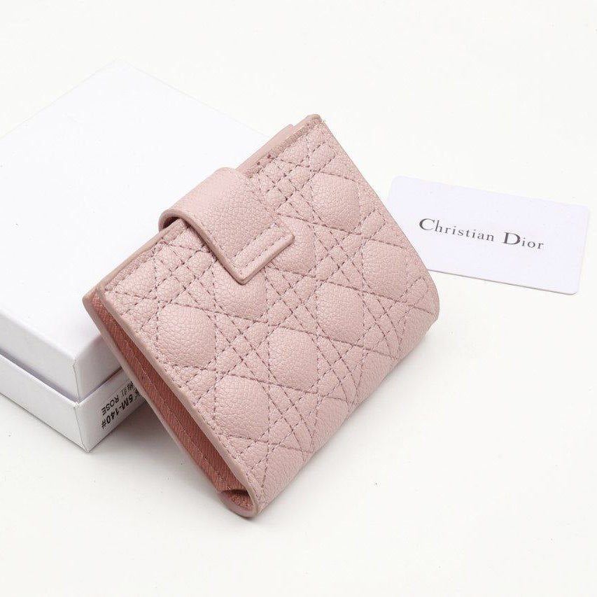 Christian Dior Style Quilted Card Holder Wallet 👛✨