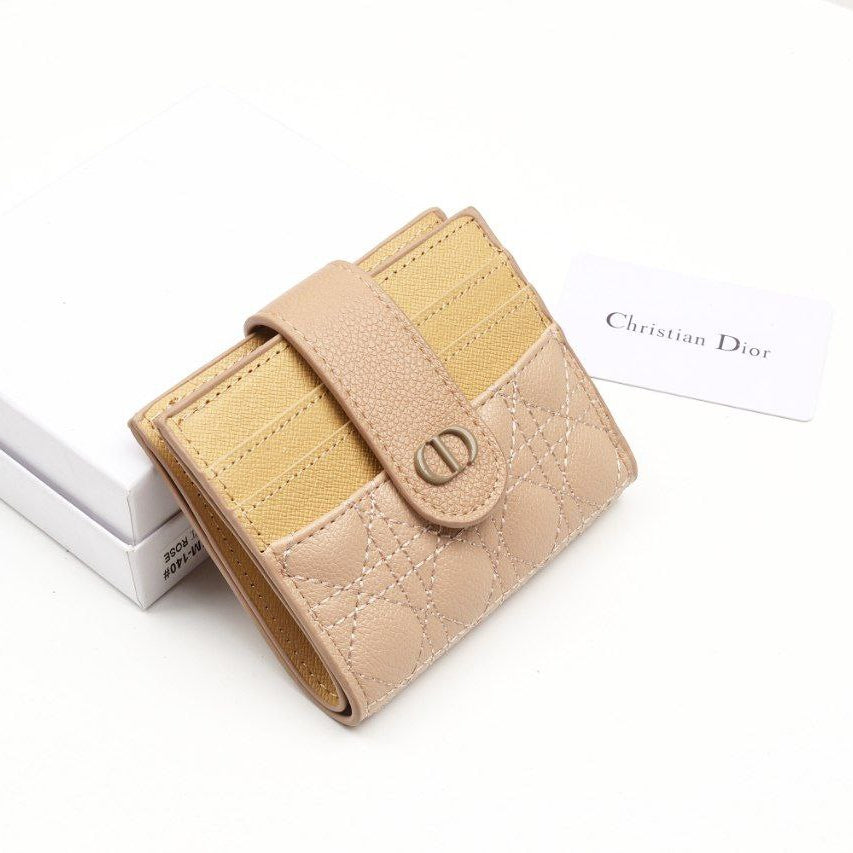 Christian Dior Style Quilted Card Holder Wallet 👛✨