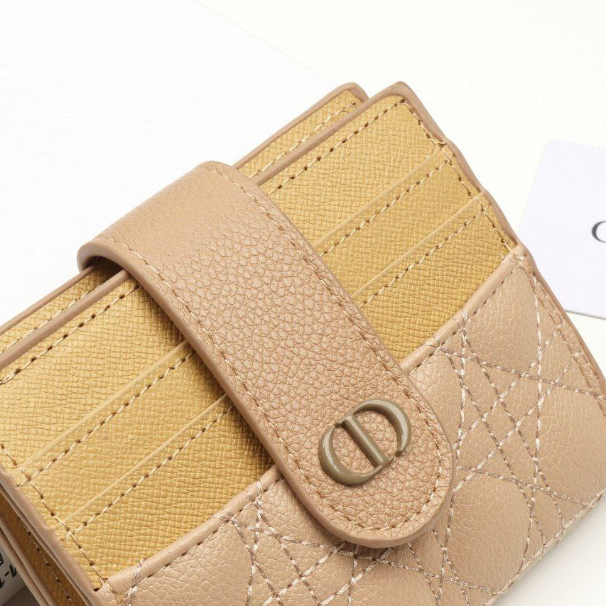 Christian Dior Style Quilted Card Holder Wallet 👛✨