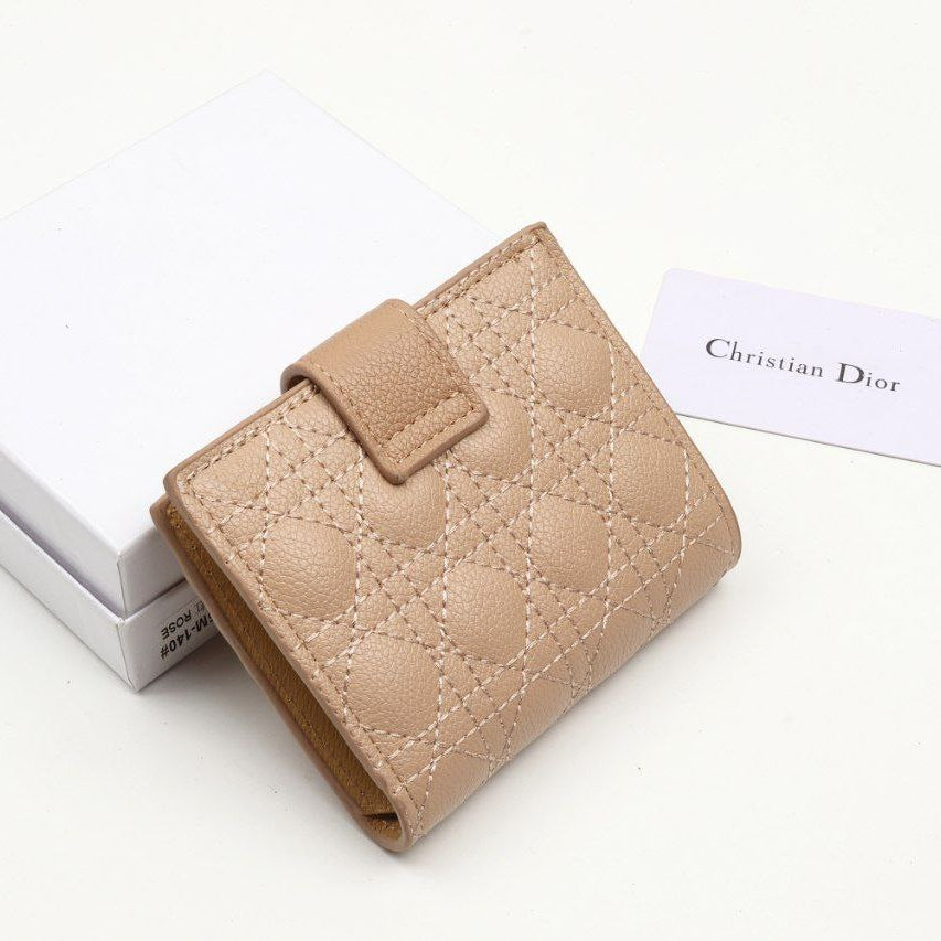 Christian Dior Style Quilted Card Holder Wallet 👛✨