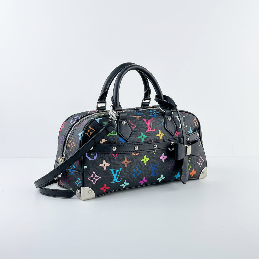 Multicolor Monogram Bow Satchel with Gold Tone Hardware 🎀👜