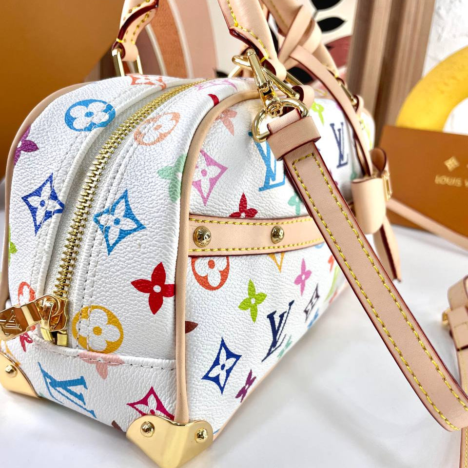 Multicolor Monogram Bow Satchel with Gold Tone Hardware 🎀👜