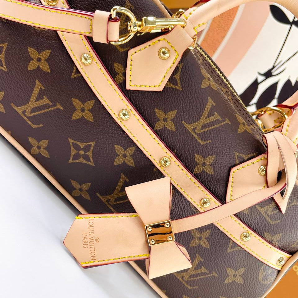 Multicolor Monogram Bow Satchel with Gold Tone Hardware 🎀👜