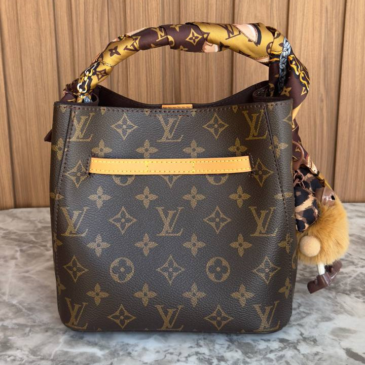 Louis Vuitton Monogram Bucket Bag with Scarf and Pouch 👜✨