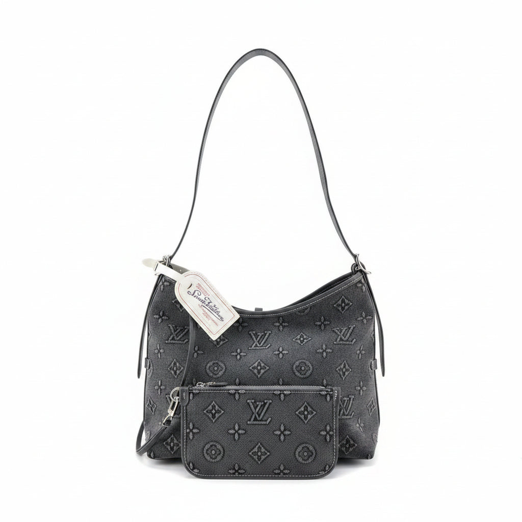 Louis Vuitton Monogram Denim Shoulder Bag in Grey 👜✨