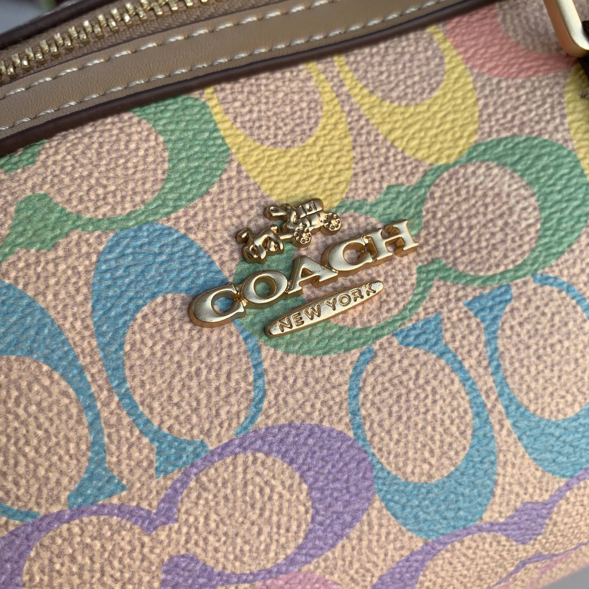 Coach Signature Rainbow Monogram Satchel in Pastel Multi 🌈👜