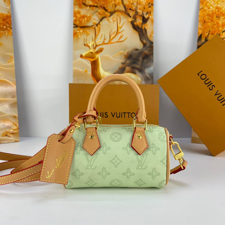 Monogram Mini Top Handle Bag in Pastel Green