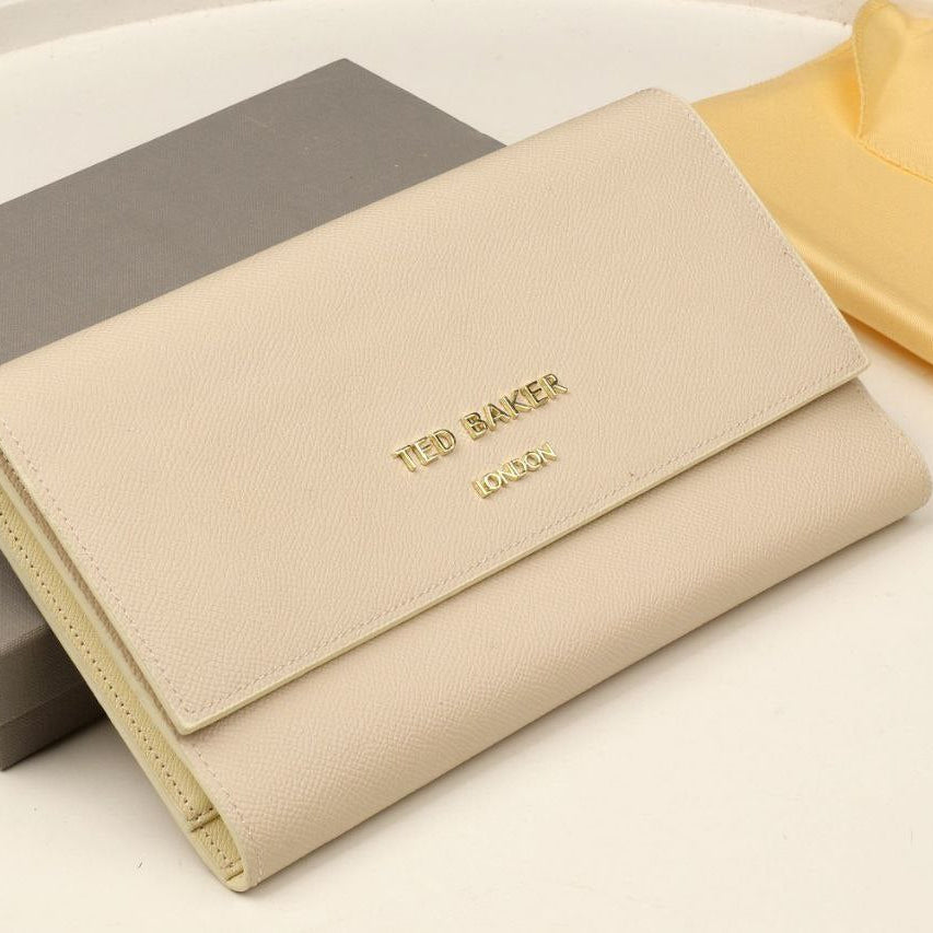 Ted Baker London Metallic Silver Passport and Travel Wallet Set