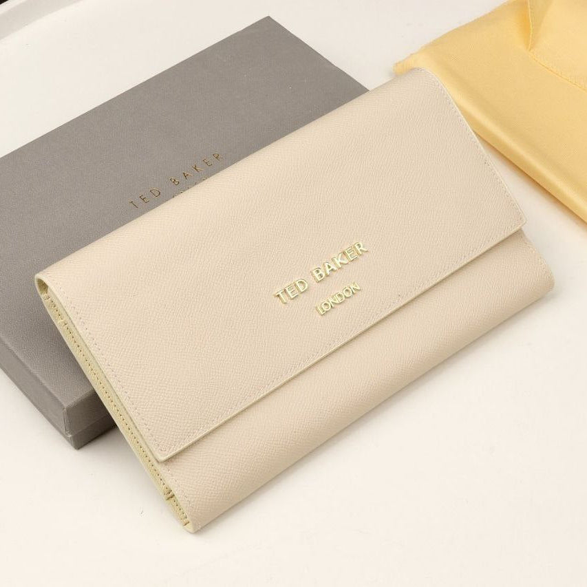 Ted Baker London Metallic Silver Passport and Travel Wallet Set