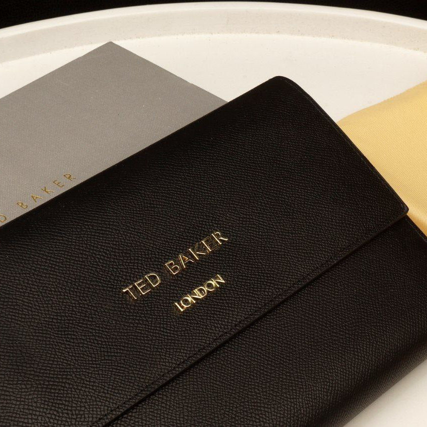 Ted Baker London Metallic Silver Passport and Travel Wallet Set