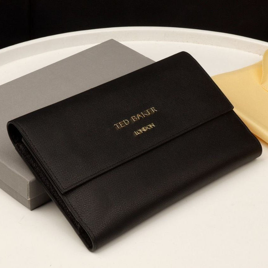 Ted Baker London Metallic Silver Passport and Travel Wallet Set