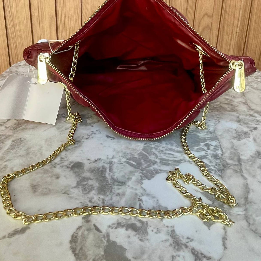 Dior Quilted Shoulder Bag with Gold Tone Chain Straps