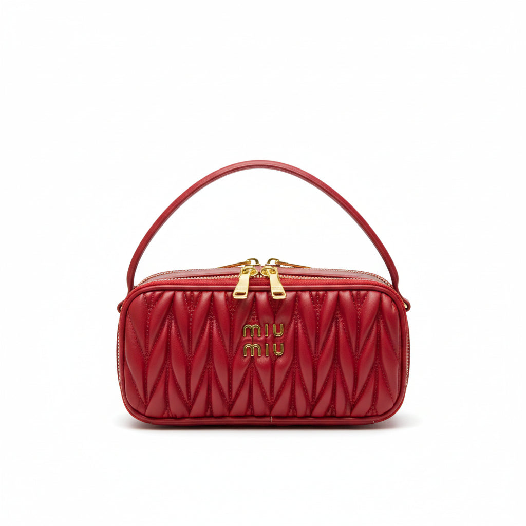 Miu Miu Quilted Leather Bag with Gold Tone Hardware