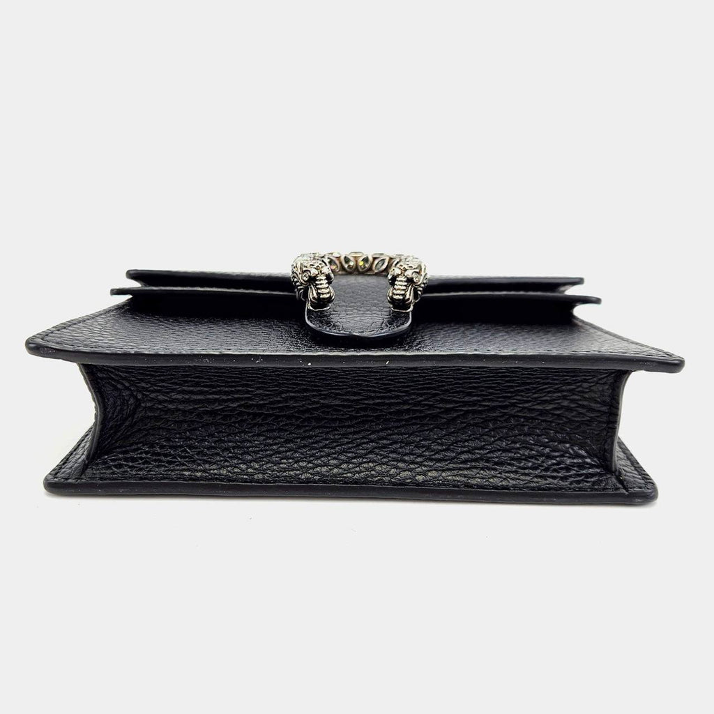 Gucci Dionysus Leather Chain Wallet with Tiger Head Closure