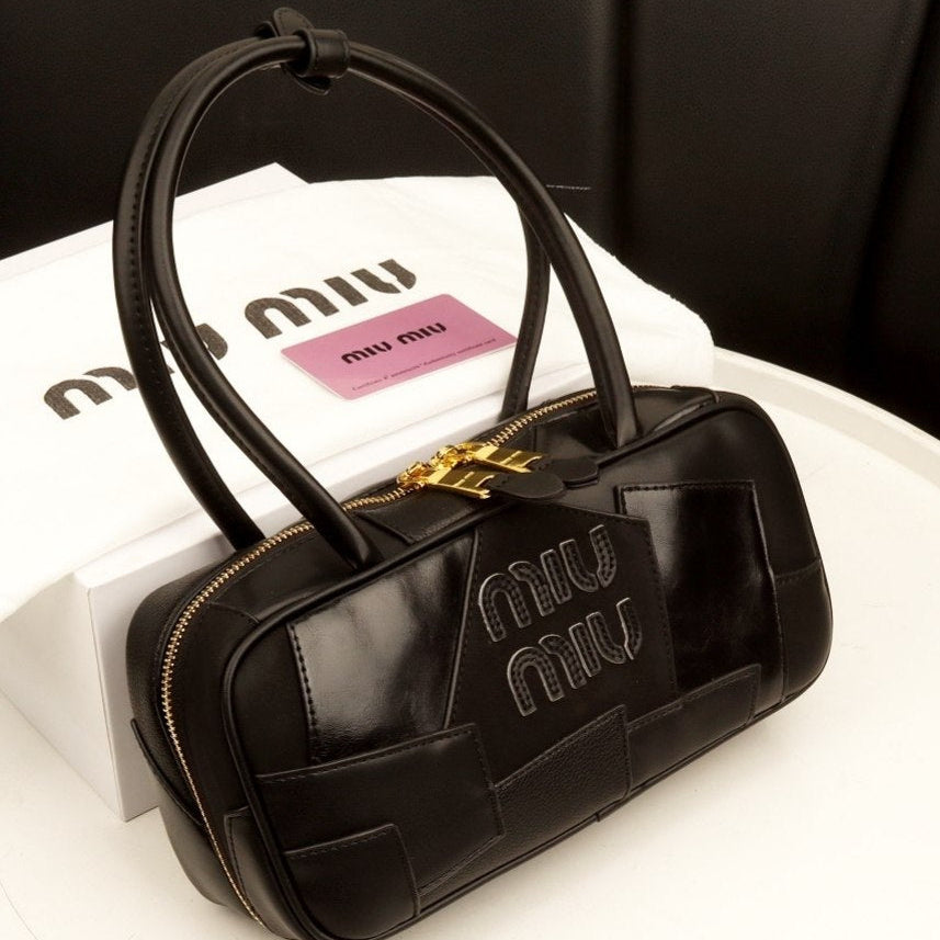 Miu Miu Patchwork Leather Handbag in Warm Earth Tones