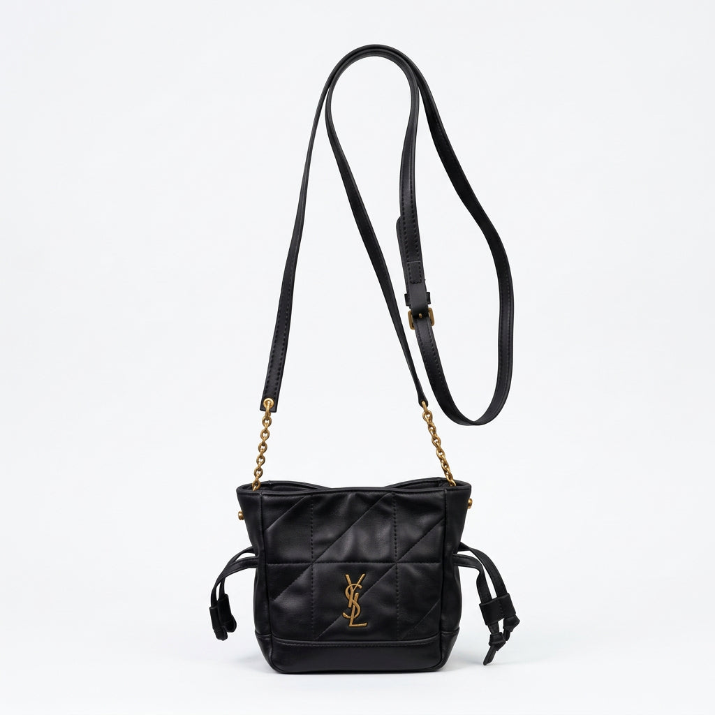 Saint Laurent Quilted Mirror Original Bag with Gold Hardware