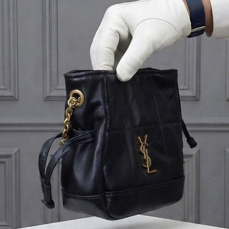 Saint Laurent Quilted Mirror Original Bag with Gold Hardware