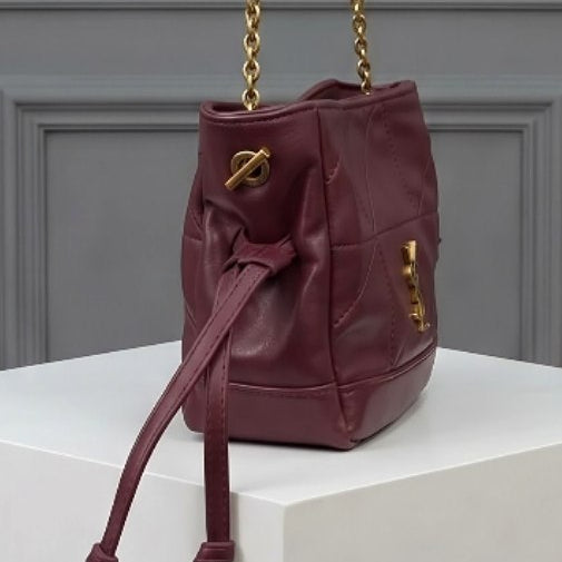 Saint Laurent Quilted Mirror Original Bag with Gold Hardware