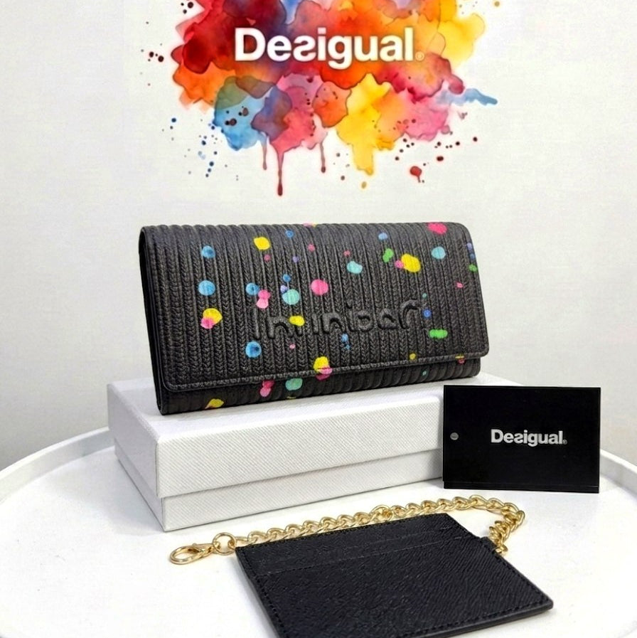 Desigual White Wallet w/ Colorful Dots 🌈👛