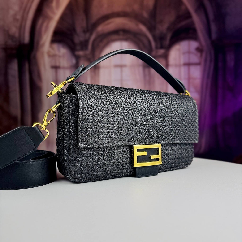 Fendi Woven Straw Bag with Gold Hardware 👜✨