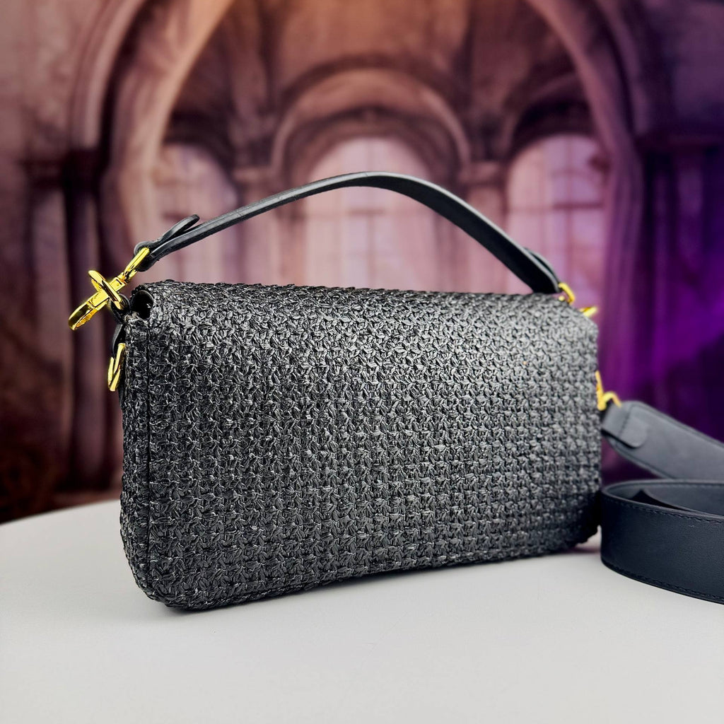 Fendi Woven Straw Bag with Gold Hardware 👜✨