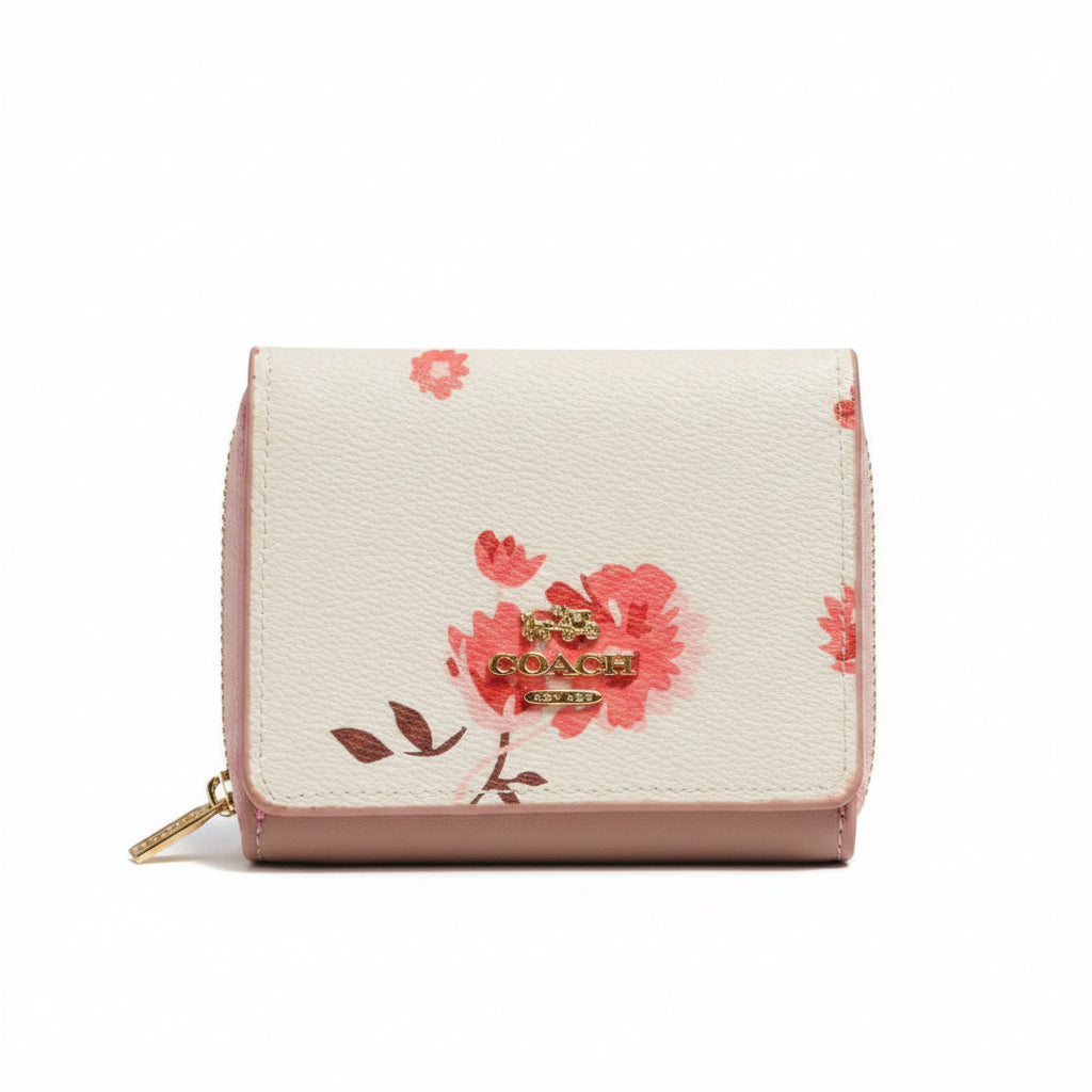 Coach Floral Print Zip Around Wallet